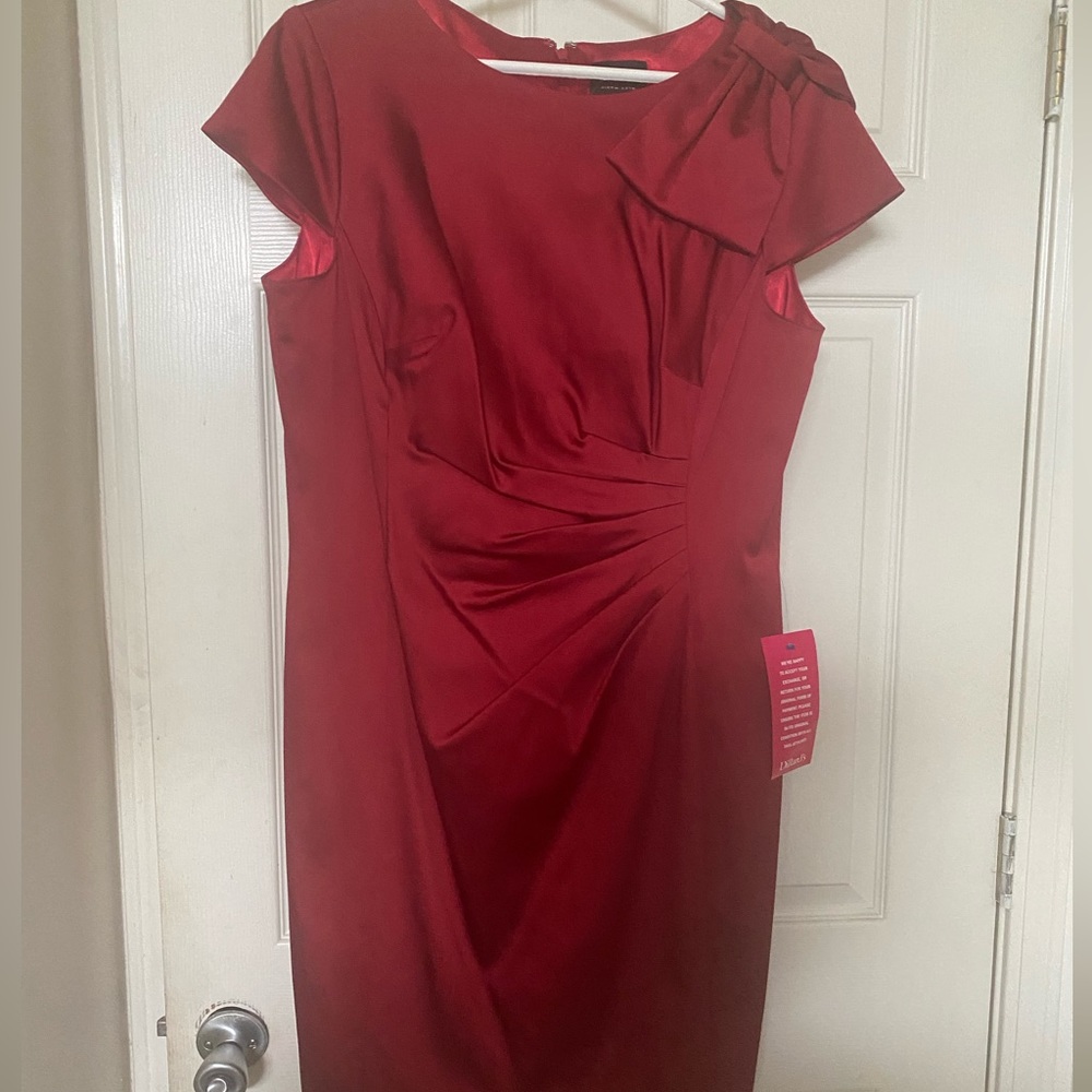 Red silk dress